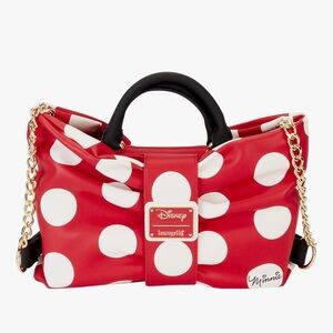 Like new Loungefly Minnie Mouse Rocks the Dots Classic Bow Figural Crossbody Bag